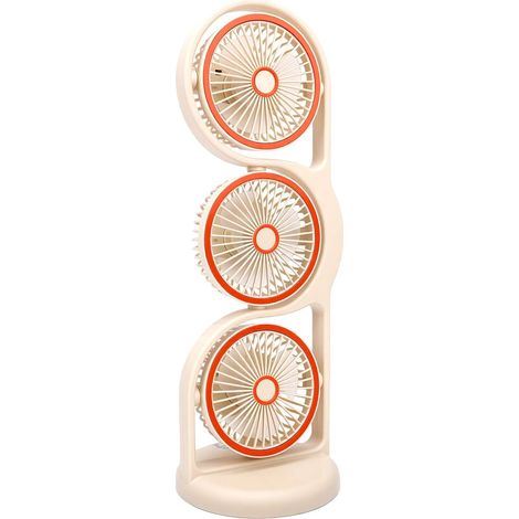 3-Head Desk Fan, USB Rechargeable with Airflow (1/5)