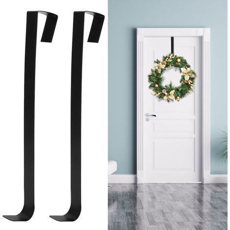 Innovative Weihnachtsgirlande aus Schmiedeeisen, 2-teilig, Kranzaufhänger, Türhaken, schwarze Dekorationen. (1/5)