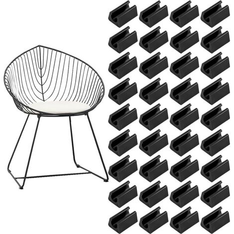 Set di 36 coprigambe a forma di U per sedie, ideali per tubi di movimento, protezione antiscivolo per tubi di mobili, cuscinetti flessibili per evitare graffi sui pavimenti. (1/4)
