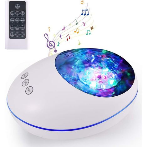 Lampe de Projection LED,Delicacy Veilleuse Lampe Chevet d'Ambiance 8 Couleurs Réglable Projecteur Vagues Océan aveCôtélécommande&Musicale&Minuterie pour Cadeau fille,Anniversaire,Ambiance Créatif-Fei (1/3)