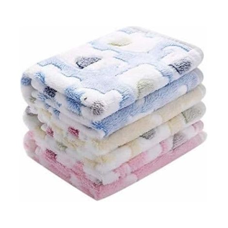 SABIR-Couverture en peluche lavable Kentop pour chiens et chats, tapis doux et chaud pour chiens, chats, lapins et autres animaux de compagnie, 3 pièces (40x60cm) (1/4)