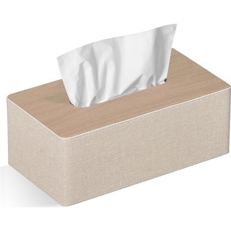 Rechteckiger Taschentuchboxhalter, 25 cm x 13,5 cm x 10 cm, elegant und modern, aus PU-Leder, ideal für Zuhause, Restaurants und Hotels.