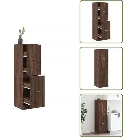 The Living Store Armario botiquín madera ingeniería marrón roble 40x41x144,5 cm - Armario de almacenamiento