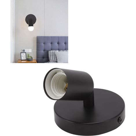 Support de lampe murale LED, applique murale de chevet, applique murale de chambre, éclairage de miroir de coiffeuse E27/E26, applique murale moderne et minimaliste, noir. (1/5)