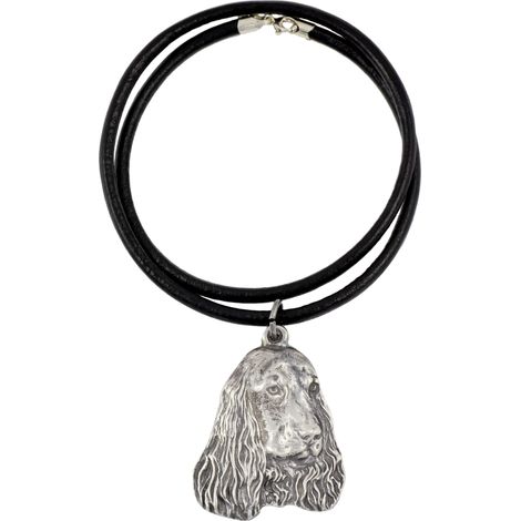Collar con colgante de Cocker Spaniel Inglés I, chapado en plata, ideal para amantes de los perros. Joyería única de Art-Dog. (1/5)