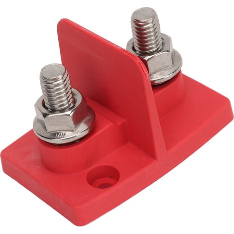 Connecteurs de câble doubles Powerpost M10 avec 2 isolateurs pour voiture, camping-car, bateau, camion, 12 à 48 V CC, rouge (1/5)
