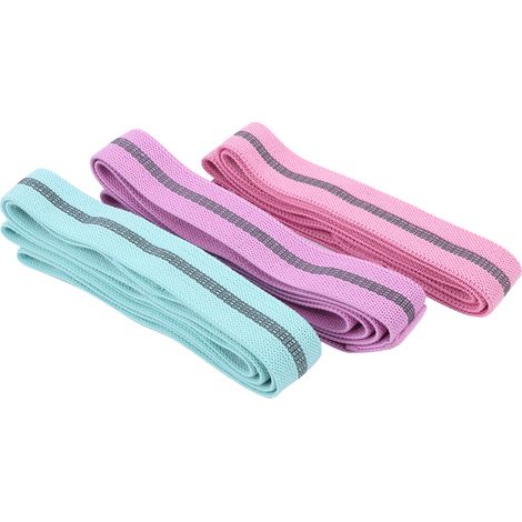3-teiliges Set für Yoga, Fitness und Pilates: Zugseil, Dehnungsgurt, Widerstandsring, leuchtende Farben. (1/5)