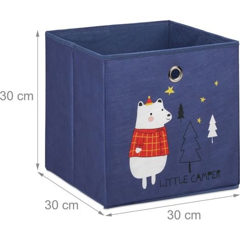 Lote de 4 cajas de almacenamiento infantiles plegables 30 x 30 x 30 cm diseño práctico colorido de tela multicolor 130011058 (1/2)