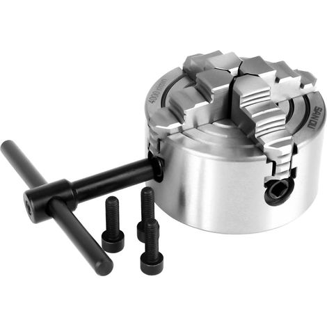Mandrino per tornio K72-80 – 4 ganasce reversibili indipendenti – Diametro 80 mm – Tornio per legno/metallo – Accessori per fresatrici