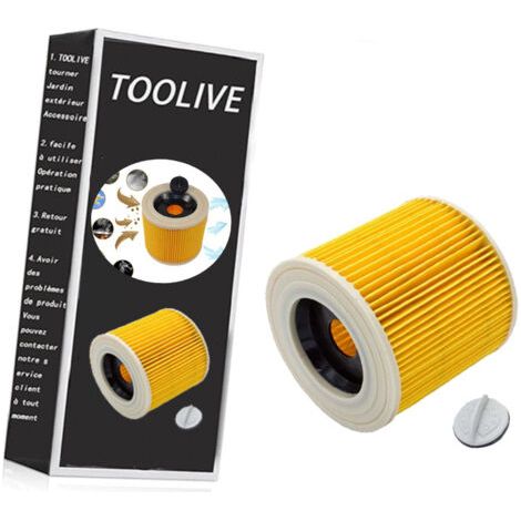 Lot de 2 filtres de rechange pour aspirateur Kärcher WD3 Premium WD2 WD3 WD 3 MV3 WD 3P pour Kärcher 6.414-552.0, 6.414-772.0, 6.414-547.0-