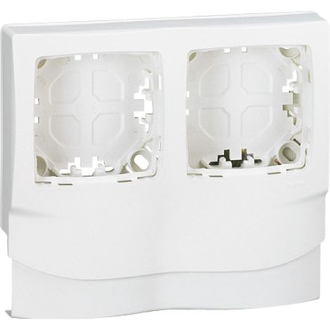 Cadre Appareillage saillie 2 postes pose long moulure DLPlus ép. 12,5mm blanc LEGRANDC 031414L