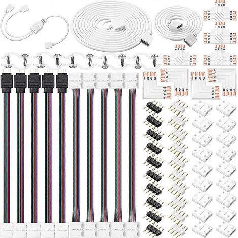 Kit de connecteurs pour ruban LED, câble d'extension pour ruban LED 5050 10 mm (1/5)