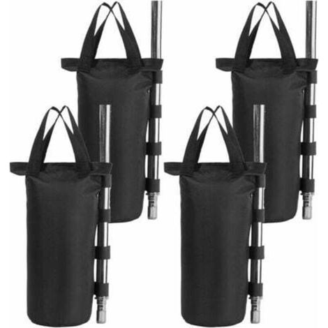 [JAMAIS UTILISÉ] Lot de 4 sacs d'extérieur noirs ronds 15 x 50 cm, adaptés aux auvents pliants, tentes, pieds lestés, pieds lestés pour sacs de sable, tonnelles, granges et autres accessoires. (1/4)