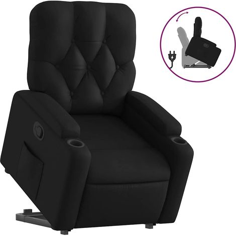 Maison Exclusive - Relaxsessel mit Aufstehhilfe Schwarz Kunstlede