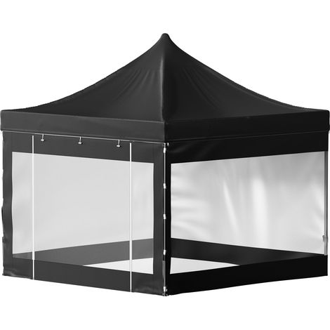 Tente de jardin démontable 3x3m, auvent avec parois latérales amovibles, protection UV et imperméable, sac à roulettes inclus, idéale pour fêtes et extérieurs. (1/5)
