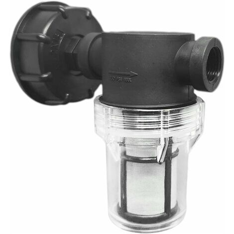 Raccord Cuve 1000 L, Articulation de Tuyau de Jardin pour Collecteurs d'eau de Pluie avec Fonction de Filtre,S60x6 Adaptateur De Réservoir d'eau IBC (1/2'' Fil intérieur) (1/5)