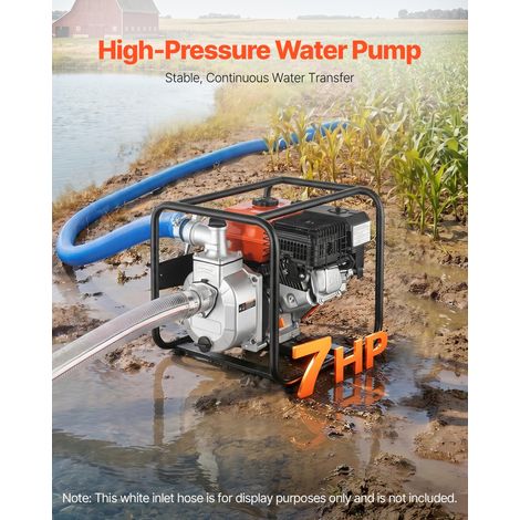 Pompe à Eau Thermique 50,8 mm Motopompe à Essence 35885 L/h pour Irrigation Piscines Étangs Transfert Eau Semi-Déchets, 7 ch, Porta… (1/5)