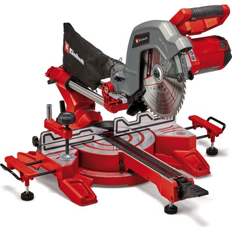 [Ancienne version] Einhell Scie à onglet radiale TC-SM 254 (1900 W, fonction de traction sur double glissière, table pivotante à réglage rapide et butées d’angles, laser, vendue avec lame aux carbures (1/5)