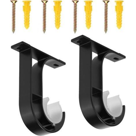 2pcs Aluminum Alloy Curtain Rod Ceiling Bracket Bracket with Screws and Fixings (1/5)