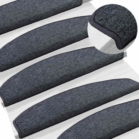 Maison Exclusive - Tappetini per scale autoadesivi 15 pcs Grigio scuro e blu