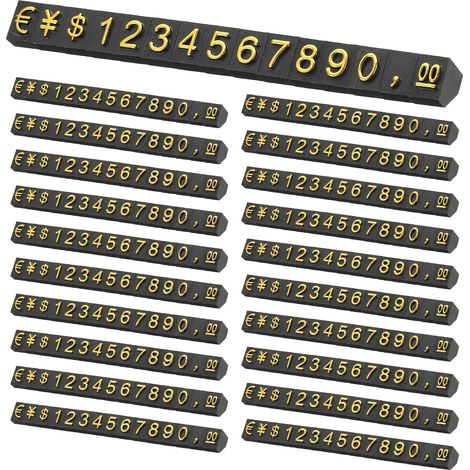 Price Display Cube avec Chiffres Et Lettres Noir/Or L 20 Set (1/5)