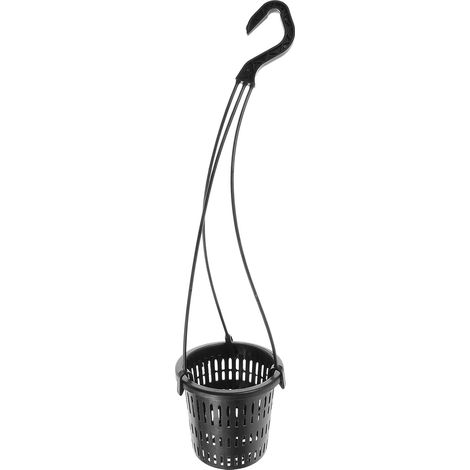 Pot suspendu pour orchidées Tofficu en plastique noir, design moderne aux bords lisses (1/5)