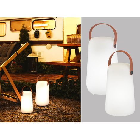 2er SET Outdoor Akku Tischlampen ohne Kabel mit Fernbedienung & RGB (1/5)
