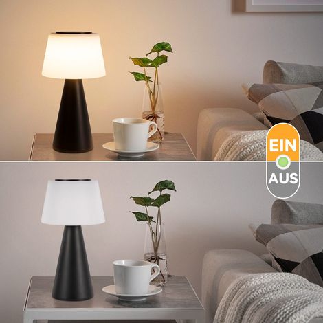 GBLY Tischlampe Akku Nachttischlampe LED 2ER- 3600mhA Kabellos Tischleuchte Touch Dimmbar Lampe mit USB Aufladbar Schwarz Batterie Tischlampen für Modern Wohnzimmer Schlafzimmer Outdoor