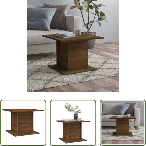 Bois d'ingénierie - Table basse chêne marron 55,5x55,5x40 cm bois d'ingénierie (1/5)