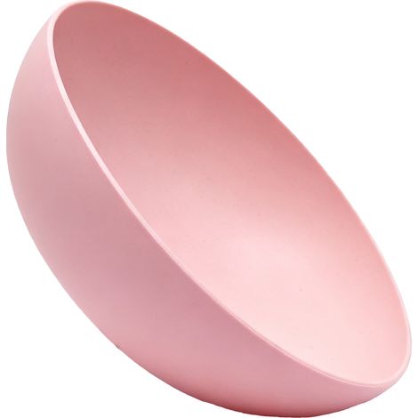 Dessertteller aus Polystyrol, Naturfasern, Saucen-/Butterteller, Fruchtdipteller, tiefrosa Kreis (1/5)