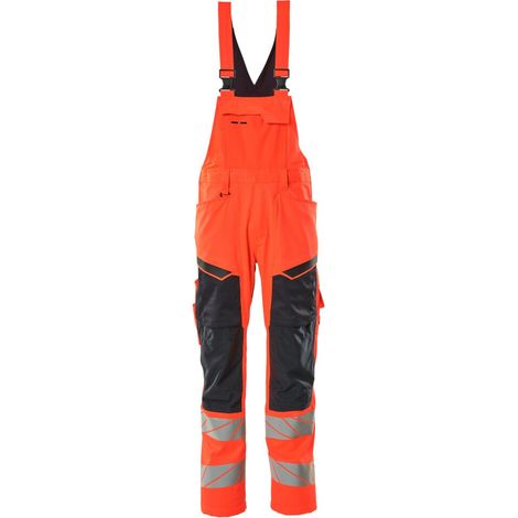 Mascot Warnschutz Latzhose 19569-236-22210 Gr. 82C66 hi-vis rot/schwarzblau
