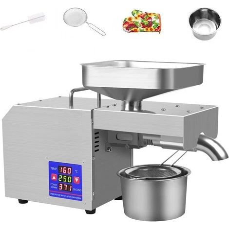 CHIGOODS 1.5KW Edelstahl Temperaturregelung Automatischer Samen Ölpresse Maschinenpresser