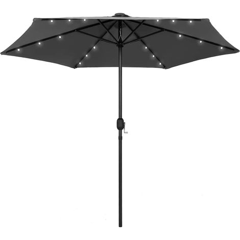 vidaXL Garden Parasol with LED Lights&Aluminium Pole 270 cm Anthracite (1/5)