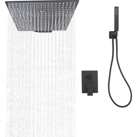 YISSALE - Système de douche sous-plafond avec 2 poignées, installation de douche murale pour salle de bains (1/5)