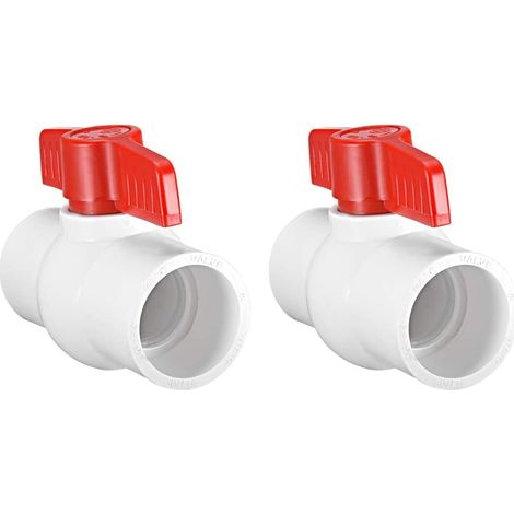 Vanne à bille en PVC de 40 mm pour tuyau d'alimentation en eau connexion par glissement 2pcs (1/3)
