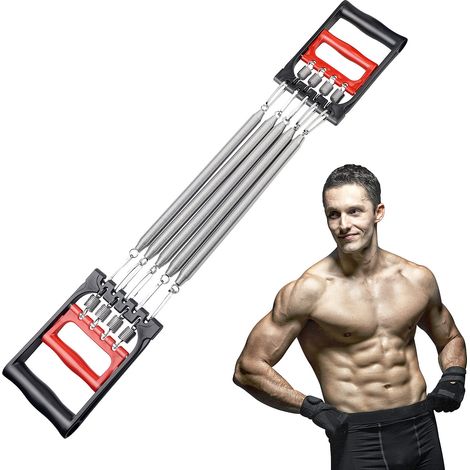 Extenseur de Poitrine, Poitrine Expander, Chest Expander Ajustable, Extenseur Force de Traction, Fitness Câble Exorciseur Multifonction, avec 5 Ressorts Amovibles, pour Muscles Training