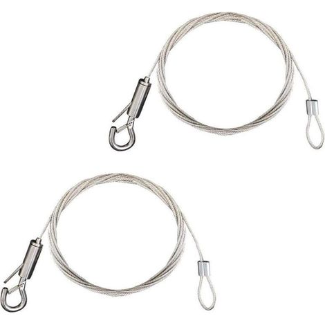 2pcs Fil Suspension Cadre en Acier Inoxydable Câble Acier Galvanisé avec Tendeur et Crochet Fil Suspendu pour Cadre Photo/Lumière/Cimaise/Miroir/Rideaux-1.5mm x 2m Chargé Max de 30KG (1/4)