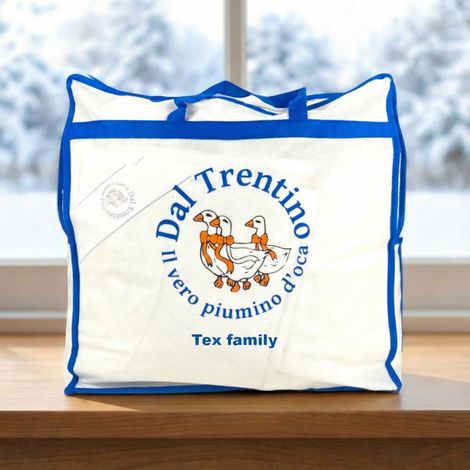 Piumino d'Oca Trentino, Piumone Invernale, 100% Piuma d'Oca Naturale, Imbottitura 360 g/mq, Certificato OEKO-TEX Cm. 155X200