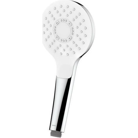 Douchette 110 mm, ronde, blanche/chromée