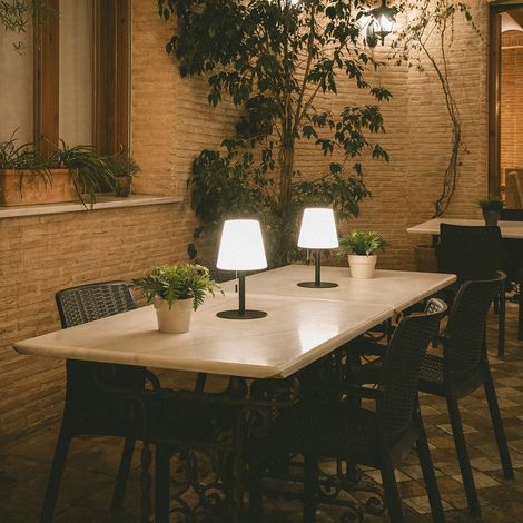 Lampada da Tavolo LED 2,6W Portatile per Esterno in Alluminio con Batteria Ricaricabile Epinay Nero