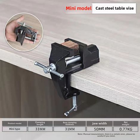 Étau d'établi miniature multifonction pour le travail du bois, idéal pour la maison (Mini étau de table [non rotatif], 20/pièce, 0,8 kg) (1/5)