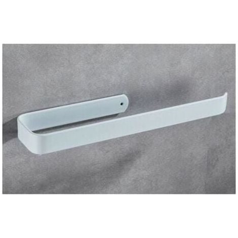 Weißer, 33 cm großer, selbstklebender oder bohrbarer Papierhandtuchhalter zur Wandmontage, Space-Aluminium-Stütze für Küche, Bad, Schränke, vertikal oder horizontal (1/4)