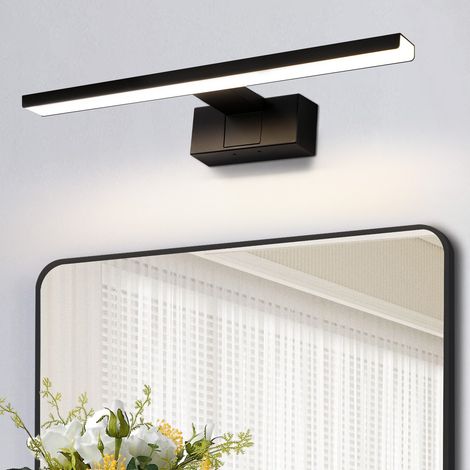 GBLY LED Spiegelleuchte Bad 30CM - 6W Spiegellampe Badezimmer Schwarz Badleuchte Wand Wasserdicht IP44 Wandlampe Modern Neutral 4000K Wandleuchte für Keller Küche Badschrank