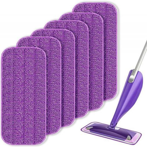 Lingette Réutilisable - Microfibre - Pour Balai À Friction - Lavable En Machine - 6 Pièces (1/5)