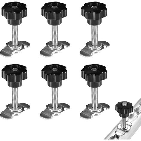 Schraubfitting Lot de 6 ferrures aériennes M8 x 60 - Noir - Accessoires de rail d'arrimage - 500 daN - Accessoires pour rails d'arrimage - Accessoires de camping-car (1/5)