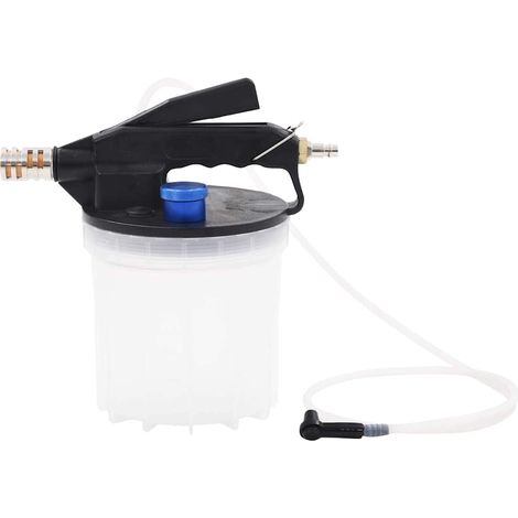 Purgeur de frein pneumatique 2 L en plastique blanc et noir avec tuyau et adaptateur - PANGIVO (1/5)