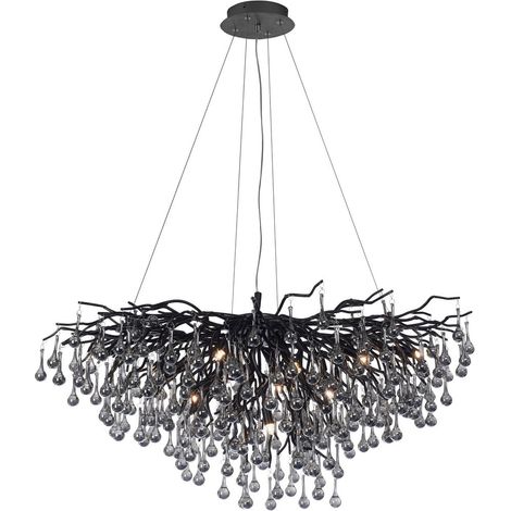 Lampadario vetro glamour Icicle Paul Neuhaus nero 10xG9 (1/5)