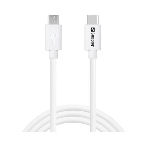 Sandberg 136-74 USB-Kabel 1 m USB-C Micro-USB B Weiß (1/4)