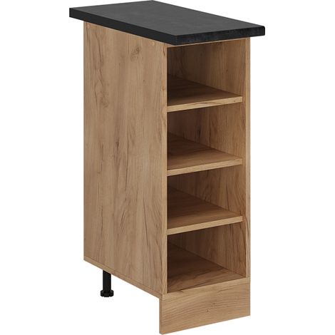 Scaffale da cucina R-Line, Quercia dorata, 30 cm , PL Antracite, Vicco