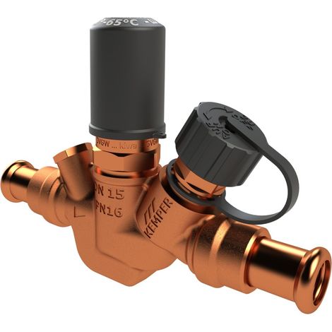Kemper MULTI-THERM válvula de regulación de recirculación automática, 50 °C a 65 °C, MAPRESS, Figura 143 22, bronce, 50-65 °C MAPRESS DN 20 / 22 mm, 1432202000